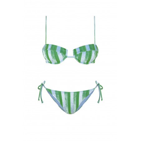 Bikini Balconette Divino Verde Y Azul Robin Collection Robin