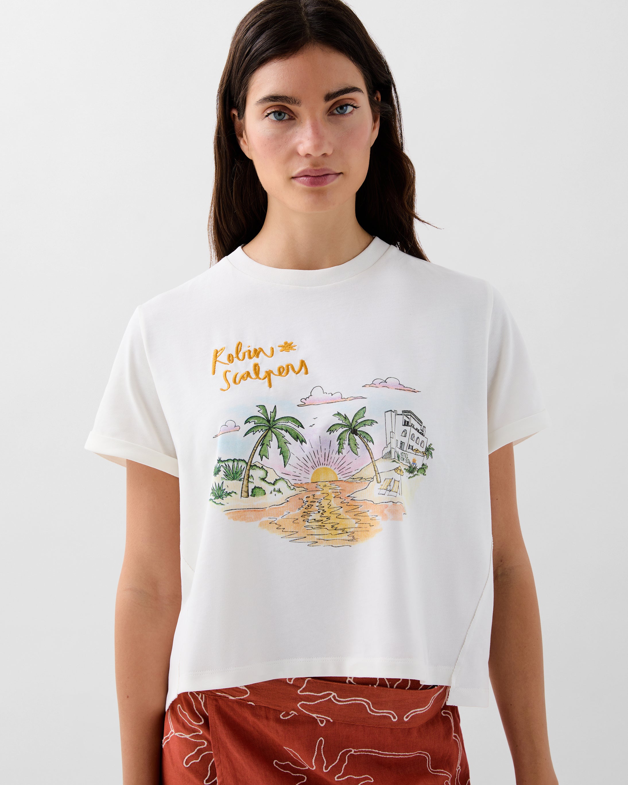 Camiseta Estampada Bordada