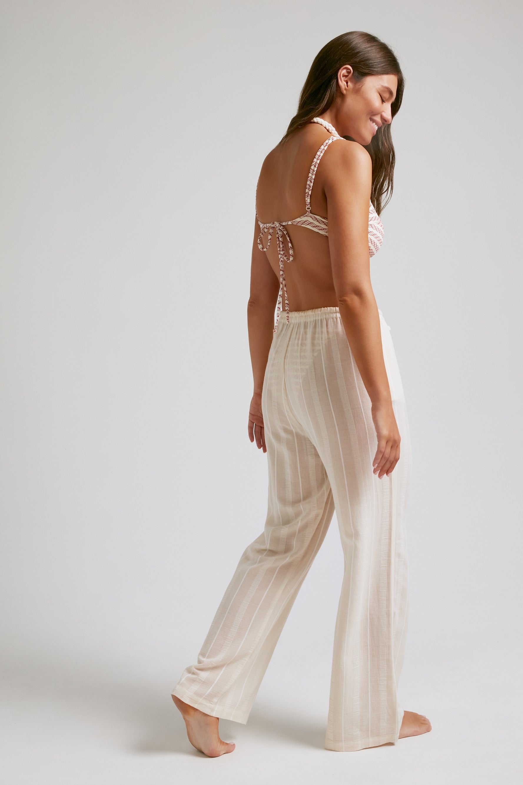 Pantalon Écru à nœud