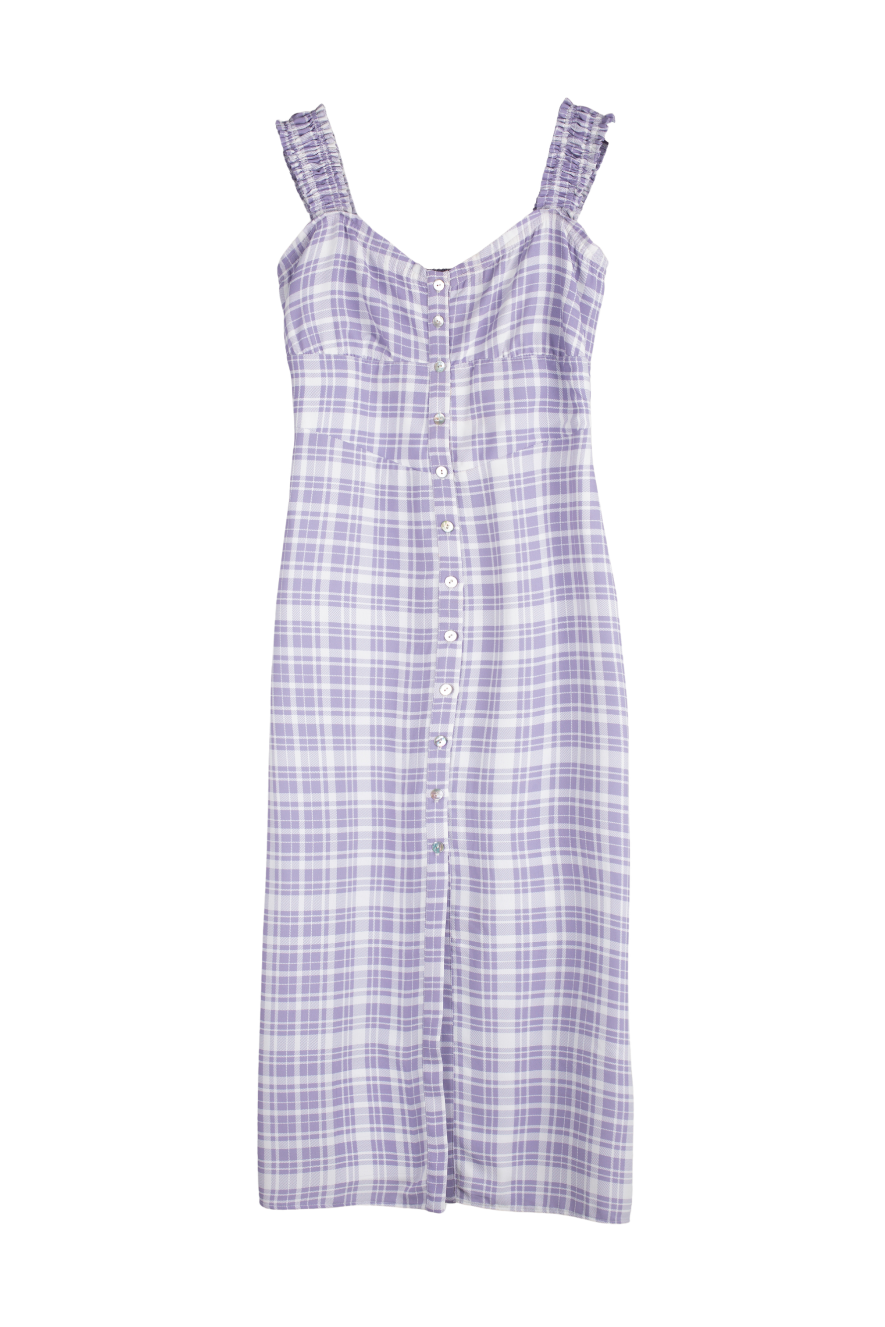 Robe Midi à Carreaux Lavande