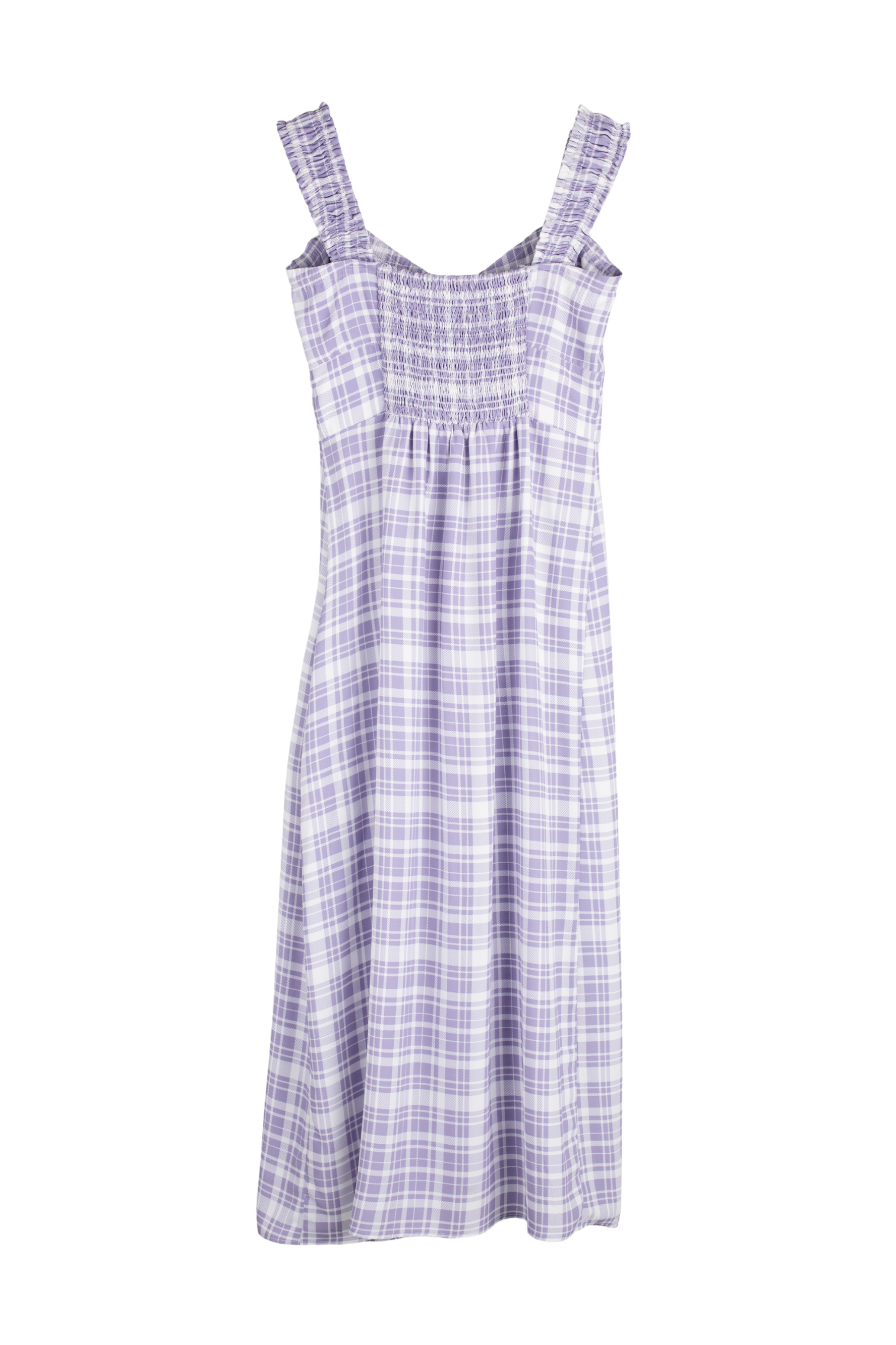 Robe Midi à Carreaux Lavande