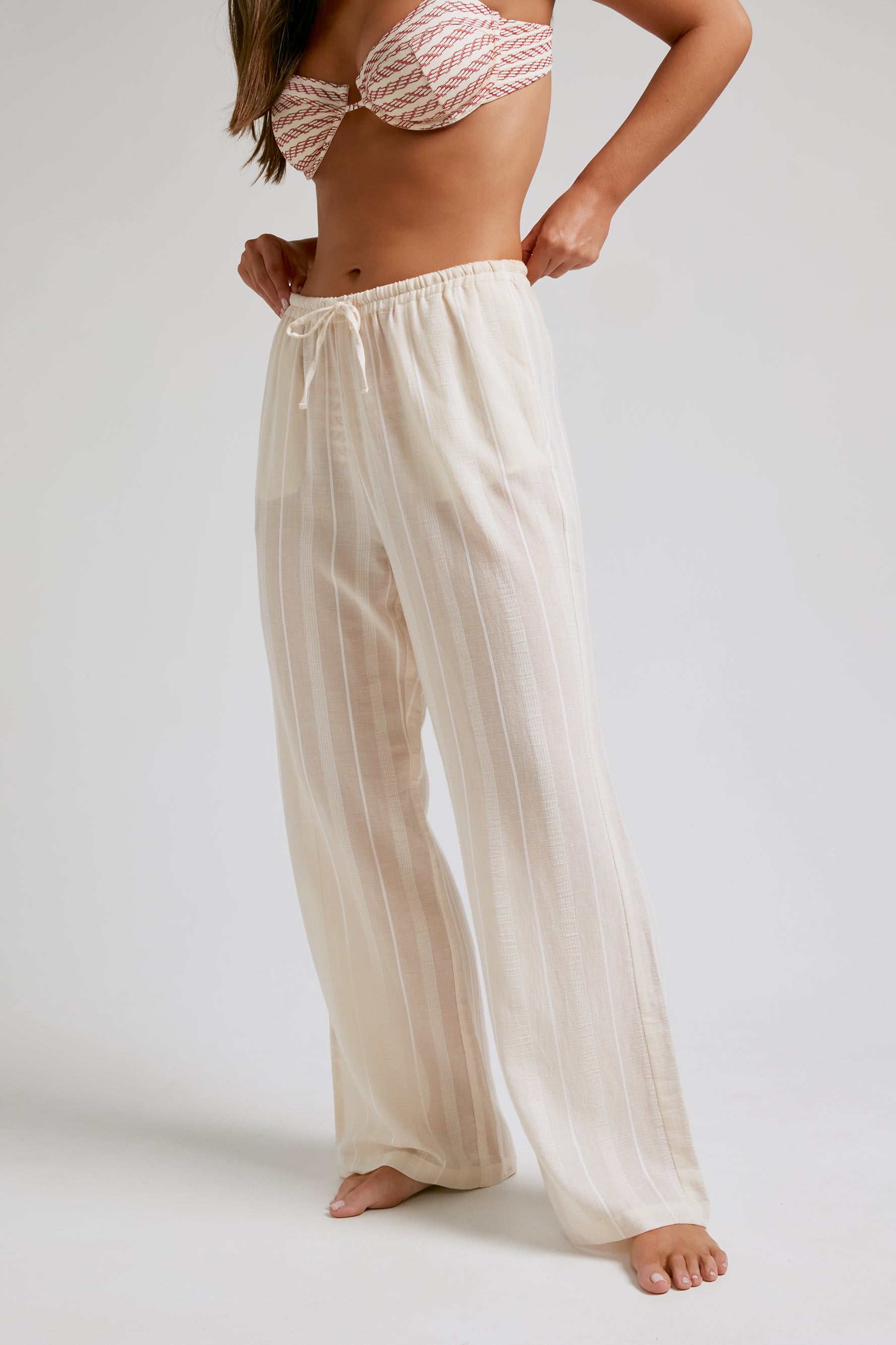 Pantalon Écru à nœud