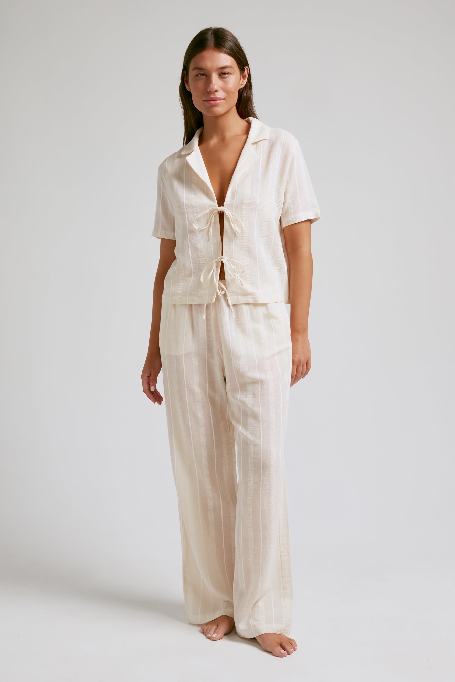 Pantalon Écru à nœud