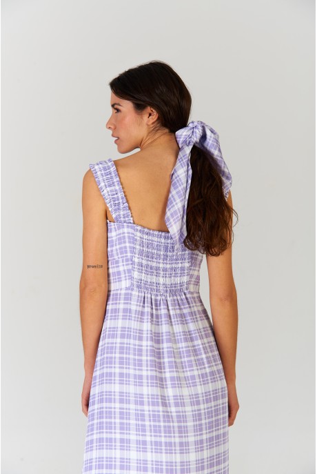 Vestido midi Cuadros Lavanda Vestido midi Cuadros Lavanda