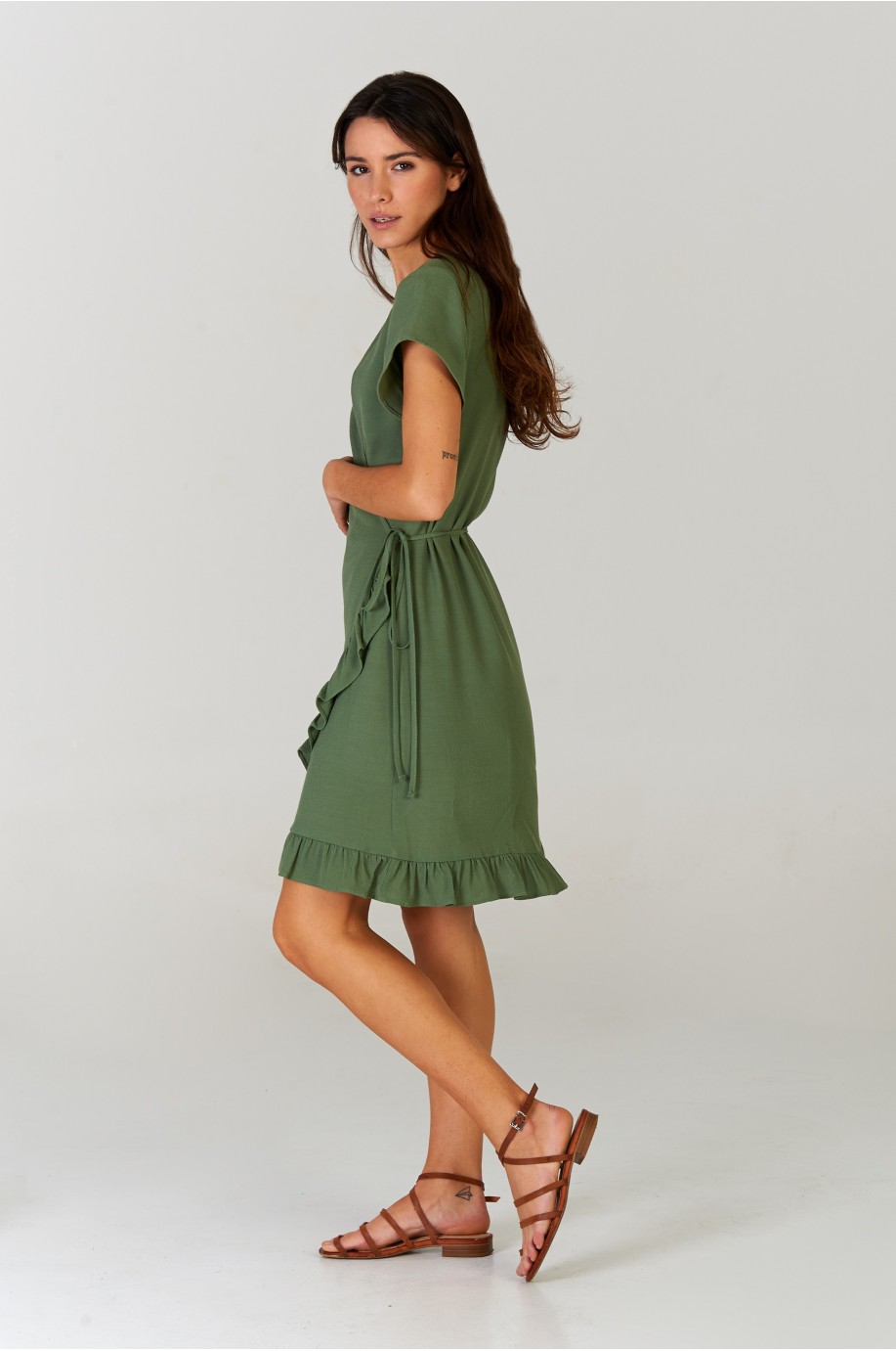 Vestido corto Khaki