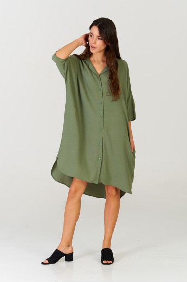 Vestido camisero Khaki