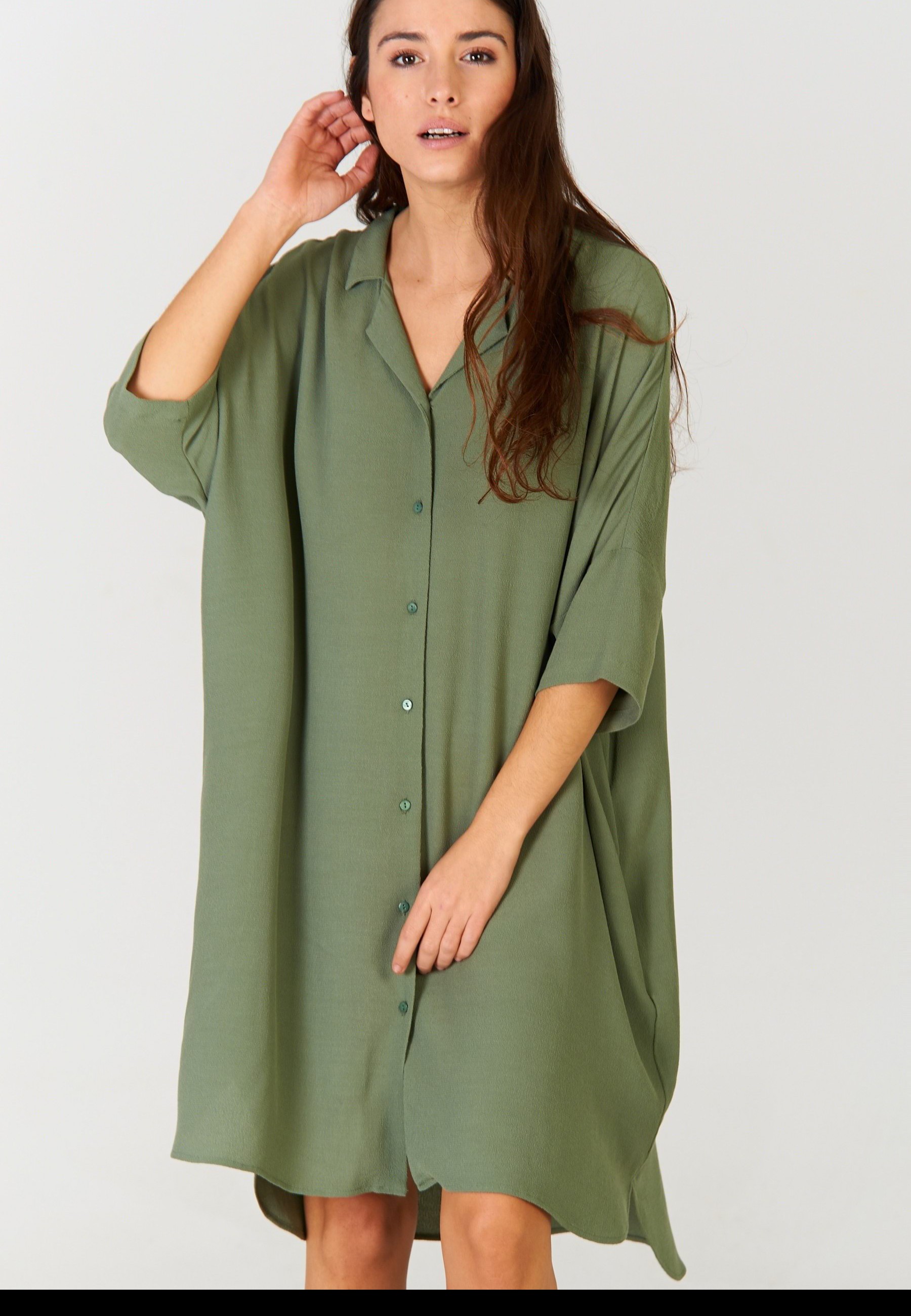 Vestido camisero Khaki
