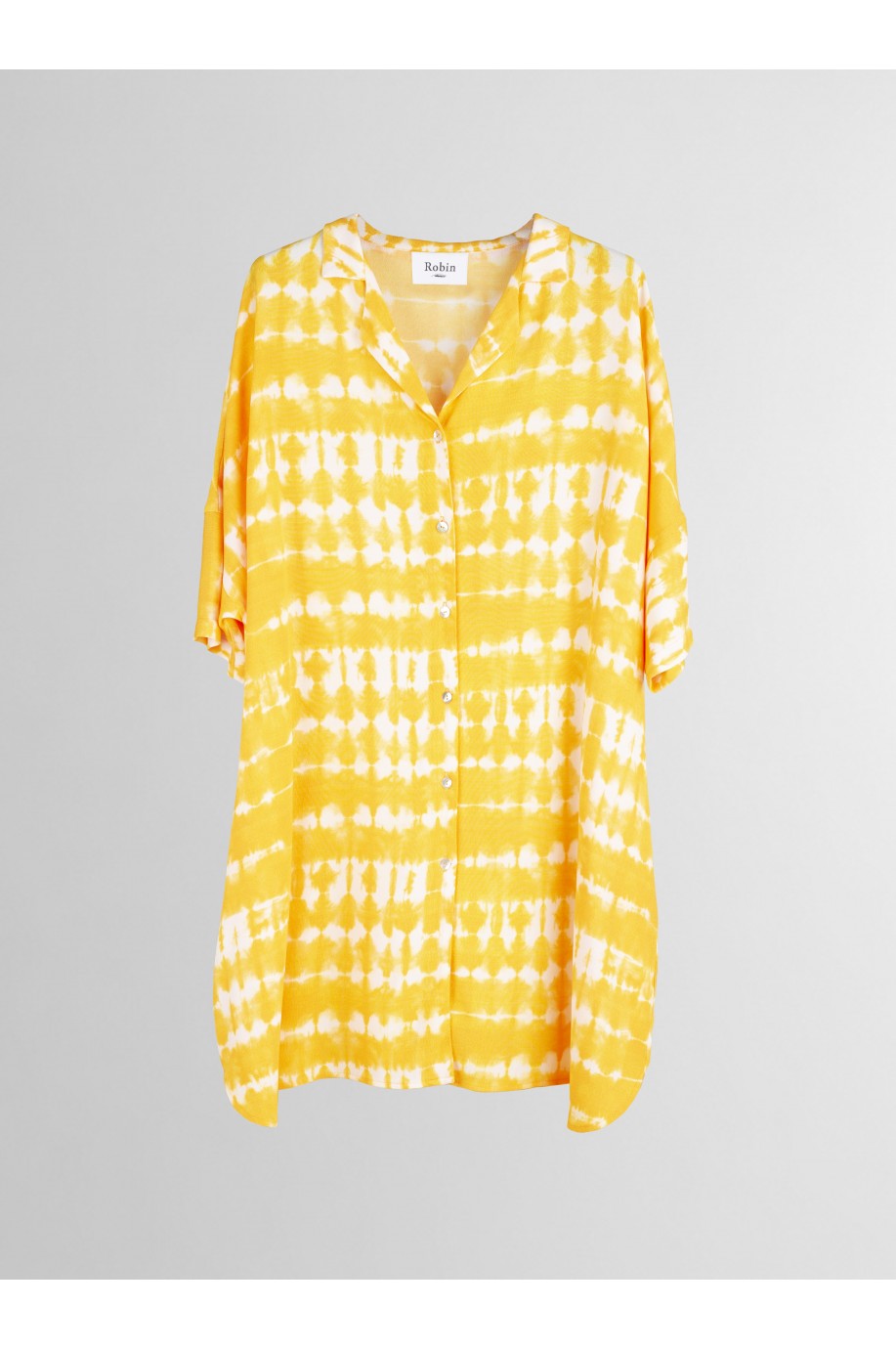 Vestido camisero Tie Dye Ocre