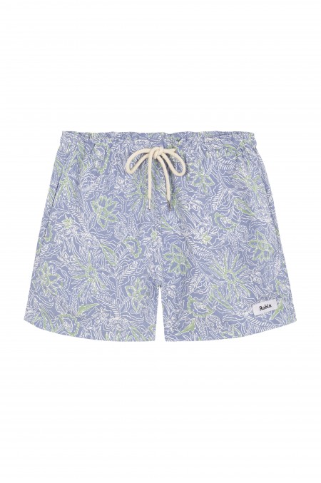 Blue Indian Flowers Swim Short