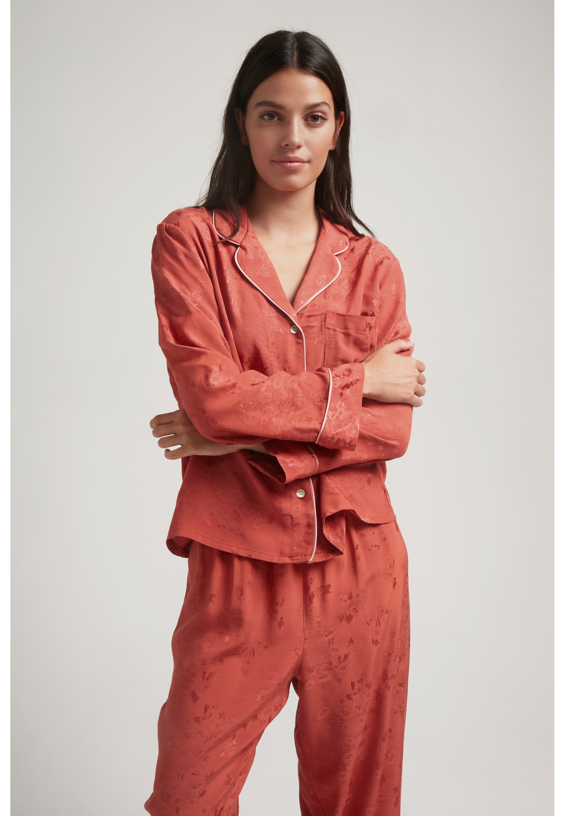 Long sleeve pajama in viscose | Robin Collection