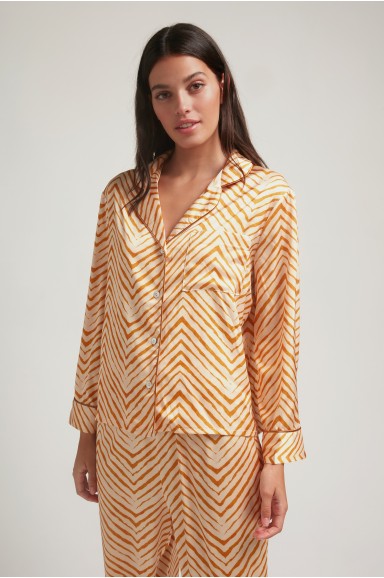 Long sleeve pajama in satin | Robin Collection