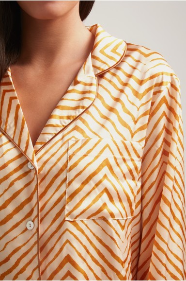 Long sleeve pajama in satin | Robin Collection