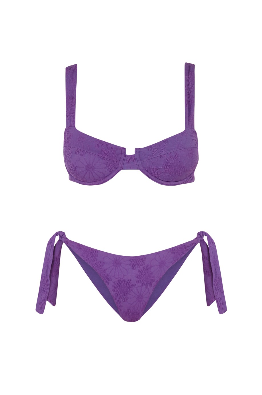 Maillot de bain 2 pièces Balconette Violet Tie | Robin Collection