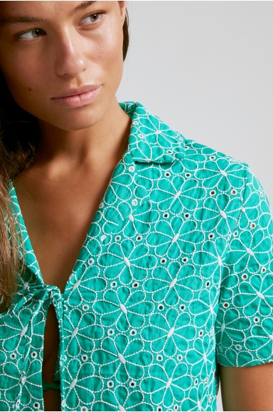 Chemise noeud Vert | Robin Collection