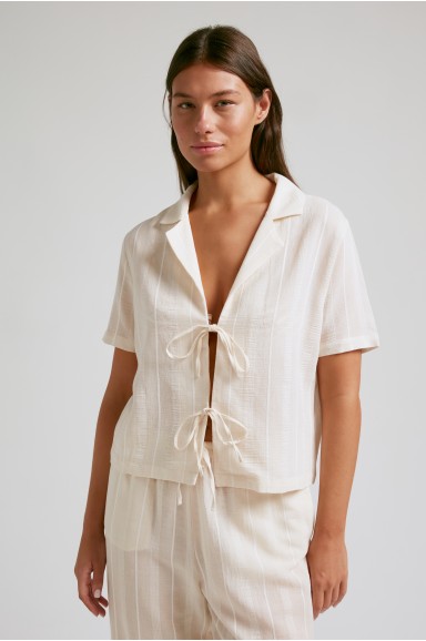 Chemise noeud Ecru | Robin Collection