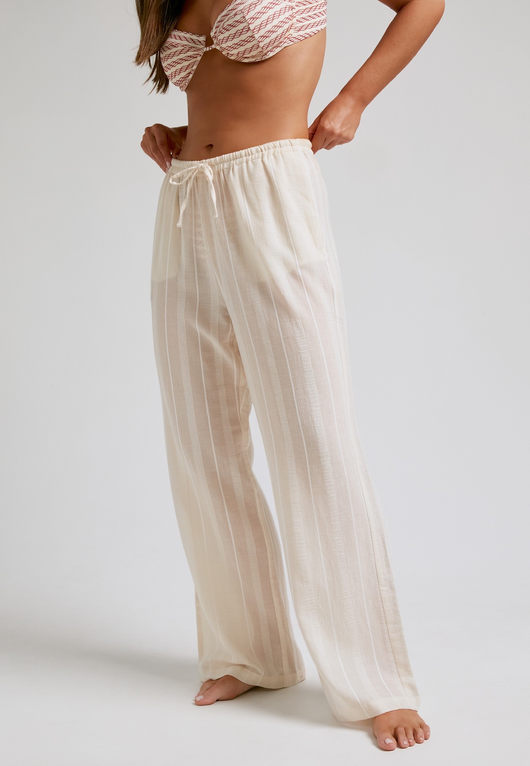 Ecru Tie Pants | Robin Collection