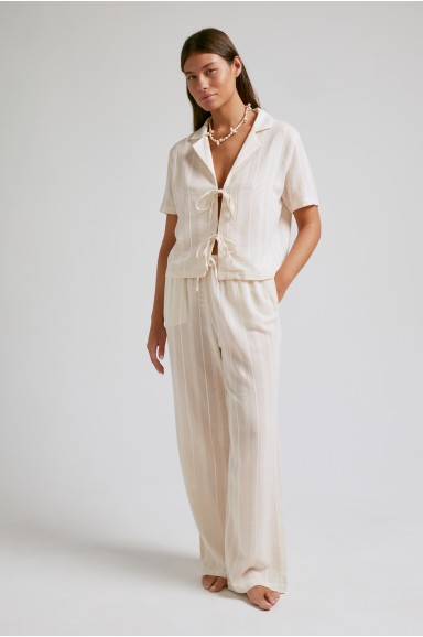 Ecru Tie Pants | Robin Collection
