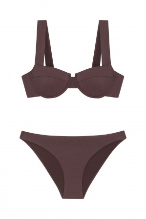 Chocolate balconette bikini