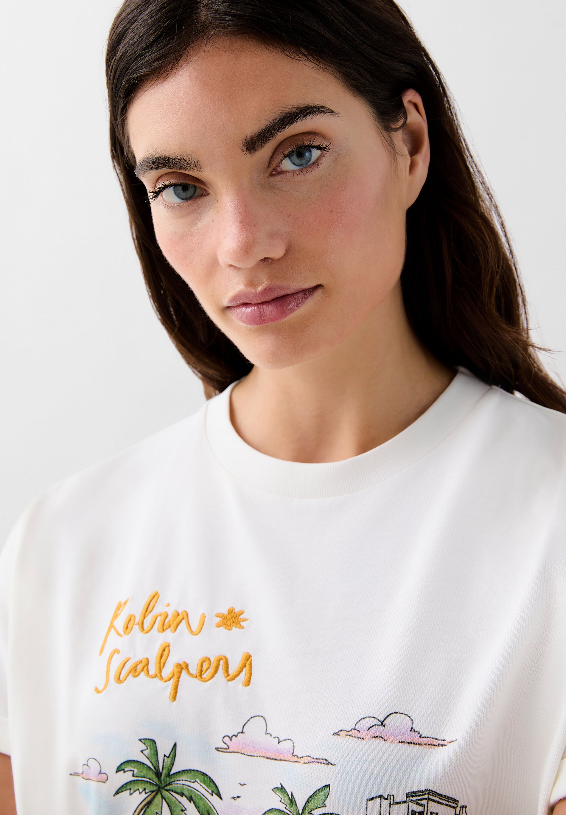 T-shirt imprimé brodé